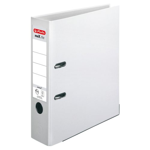 herlitz maX.file Ordner DIN A4 80 mm Weiß 2 Ringe Pappkarton, PP (Polypropylen) Texturiert Hochformat