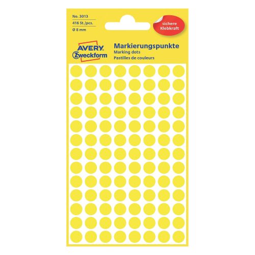 AVERY Zweckform, AVERY ZWECKFORM Markierungspunkte gelb 3013 8mm 416 St&uuml;ck