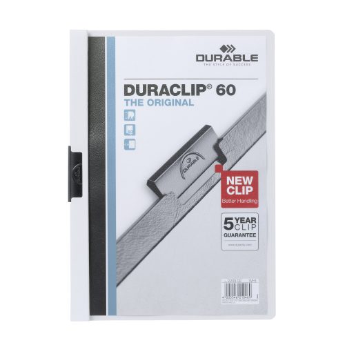 DURABLE, DURABLE Klemmhefter DURACLIP 60 2209/02 f&uuml;r 60 Blatt A4 weiss
