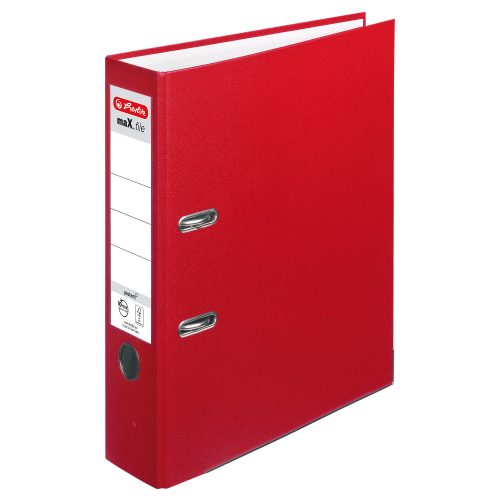 herlitz maX.file Ordner DIN A4 80 mm Rot 2 Ringe Pappkarton, PP (Polypropylen) Texturiert Hochformat
