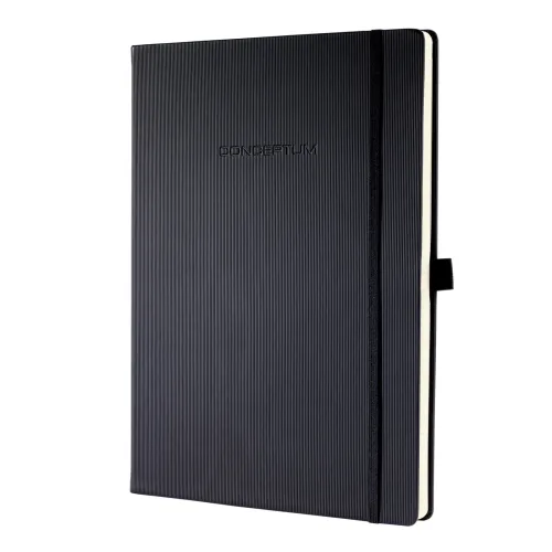 CONCEPTUM, CONCEPTUM Notizbuch 213x295x20mm CO111 kariert schwarz