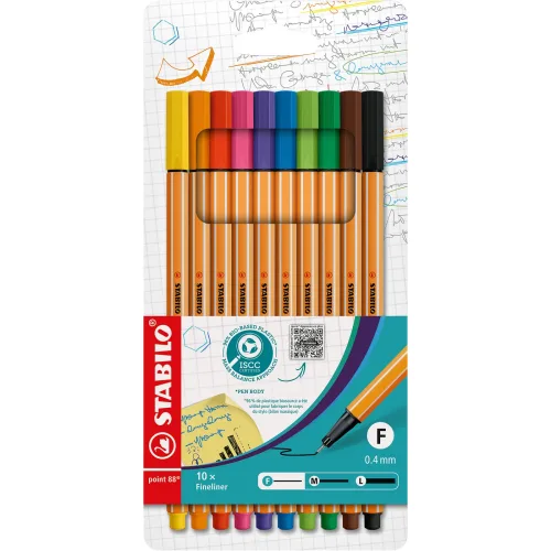 STABILO, STABILO Feinschreiber point 88 0.4mm 88/10 10 Farben ass.