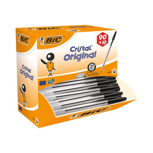 BIC Cristal Original Kugelschreiber Schwarz Mittel 0.4 mm 100 Stück