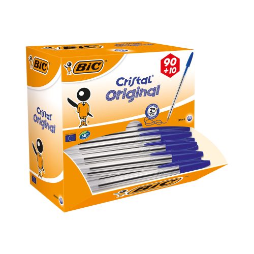 BIC Cristal Original Kugelschreiber Blau Mittel 0.4 mm 100 Stück