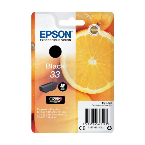 Epson, EPSON Tintenpatrone schwarz T333140 XP-530/630/830 250 Seiten