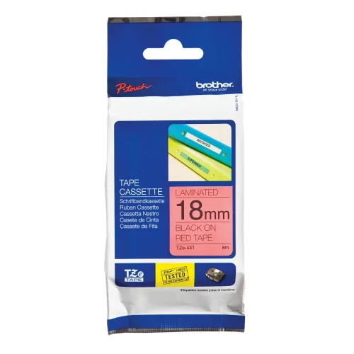 PTOUCH, PTOUCH Band, laminiert schwarz/rot TZe-441 PT-2450DX 18 mm