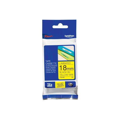 PTOUCH, PTOUCH Band, laminiert schwarz/gelb TZe-641 PT-2450DX 18 mm