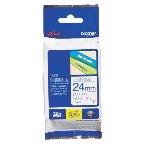 PTOUCH, PTOUCH Band, laminiert blau/weiss TZe-253 PT-2450DX 24 mm