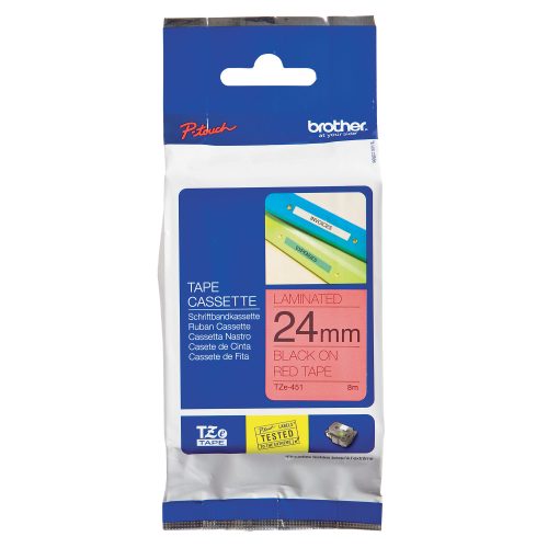 PTOUCH, PTOUCH Band, laminiert schwarz/rot TZe-451 PT-2450DX 24 mm