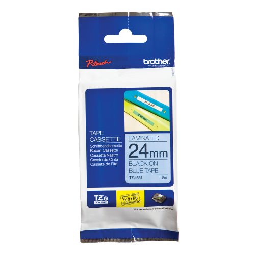 PTOUCH, PTOUCH Band, laminiert schwarz/blau TZe-551 PT-2450DX 24 mm