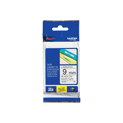 PTOUCH, PTOUCH Band, laminiert schwarz/weiss TZe-221 PT-1280VP 9 mm