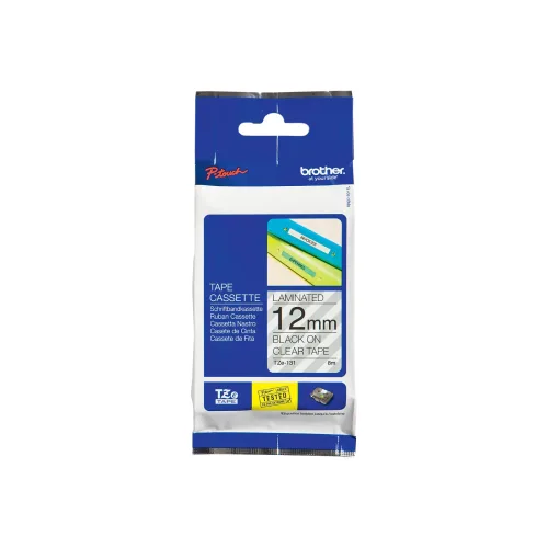 PTOUCH, PTOUCH Band, laminiert schwarz/klar TZe-131 PT-1280VP 12 mm