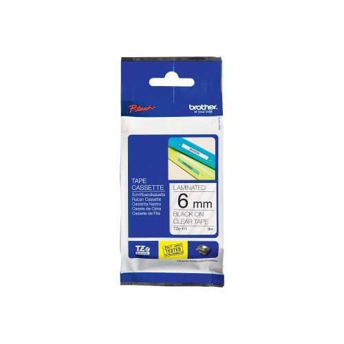 PTOUCH, PTOUCH Band, laminiert schwarz/klar TZe-111 PT-1280VP 6 mm
