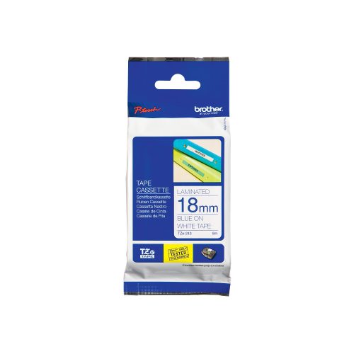 PTOUCH, PTOUCH Band, laminiert blau/weiss TZe-243 PT-2450DX 18 mm