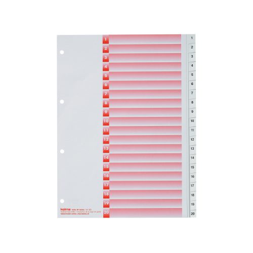 Kolma, KOLMA Register KolmaFlex A4 18.120.16 weiss, 1-20, 4-Loch