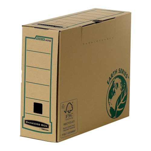 Bankers Box Earth Serie Archivschachtel A4 FSC Braun 250 (H) x 100 (B) x 315 (T) mm 20 Stück