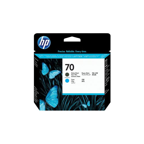 HP, HP Druckkopf 70 matt-schwarz/cyan C9404A DesignJet Z2100