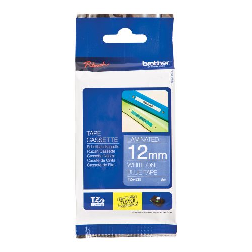 PTOUCH, PTOUCH Band, laminiert weiss/blau TZe-535 PT-1280VP 12 mm