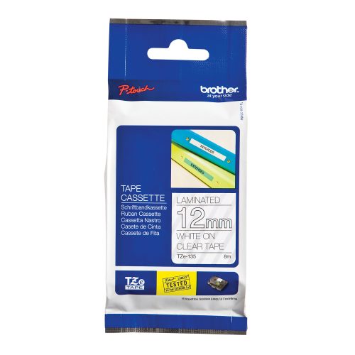 PTOUCH, PTOUCH Band, laminiert weiss/klar TZe-135 PT-1280VP 12 mm