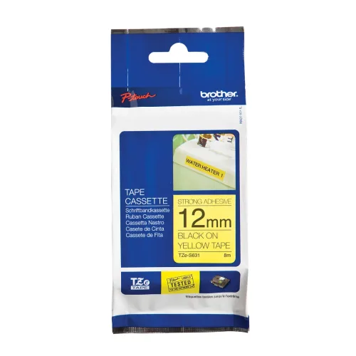 PTOUCH, PTOUCH Band, strong/adh. schwarz/gelb TZe-S631 PT-300 12 mm