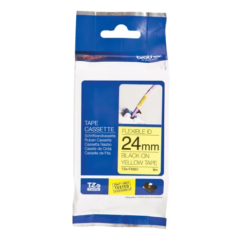 PTOUCH, PTOUCH Flexitape lamin. schwarz/gelb TZe-FX651 zu PT-550 24 mm