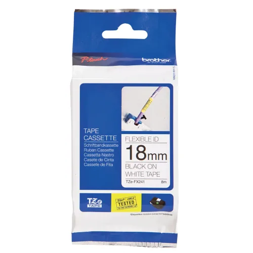 PTOUCH, PTOUCH Flexitape lamin. schwarz/weiss TZe-FX241 zu PT-550 18 mm