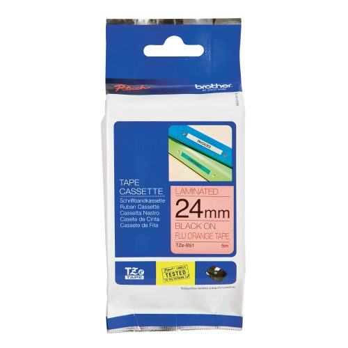 PTOUCH, PTOUCH Band, lam.,fluor. schw./orange TZe-B51 PT-540 24 mm