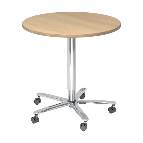 Hammerbacher Säulentisch ST08 Eiche, Silber 800 x 720 mm
