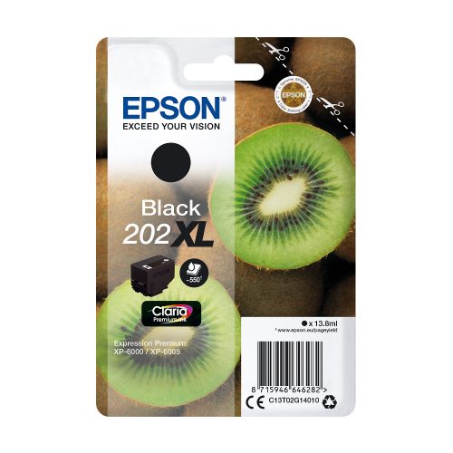 Epson, EPSON Tintenpatrone 202XL schwarz T02G140 XP-6000/6005 550 Seiten
