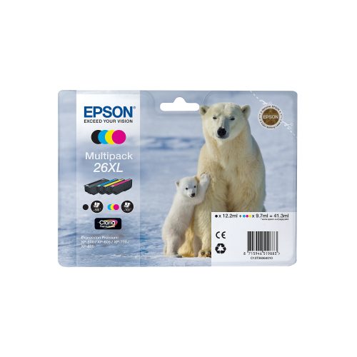 Epson, EPSON Multipack Tinte XL CMYBK T263640 XP 700/800 700/500 Seiten