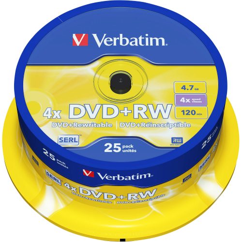 Verbatim, VERBATIM DVD+RW Spindle 4.7GB 43489 4x 25 Pcs