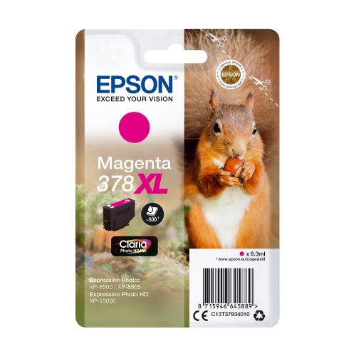 Epson -  Tintenpatrone 378XL magenta T379340 XP-8500/8505/15000 830 Seiten, One Size
