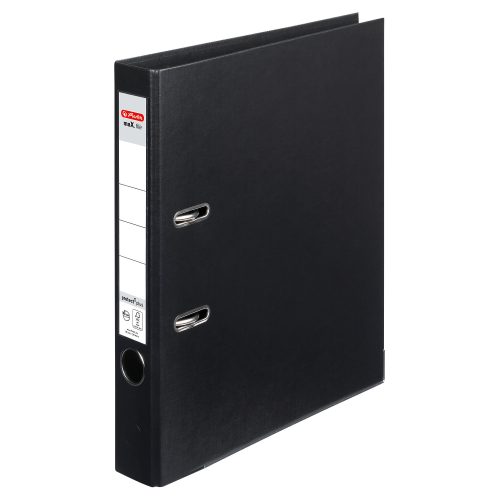 herlitz maX.file Ringbuch DIN A4 50 mm Schwarz 2 Ringe Pappkarton, PP (Polypropylen) Texturiert Hochformat