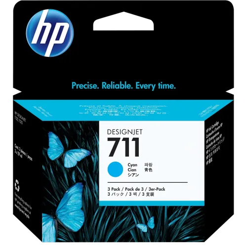 HP, HP Tintenpatrone 711 cyan CZ134A DesignJet T120/520 3x29ml