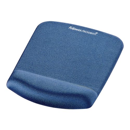 Fellowes, FELLOWES Mausmatte Plushtouch 9287302 blau, mit Handgelenkauflage