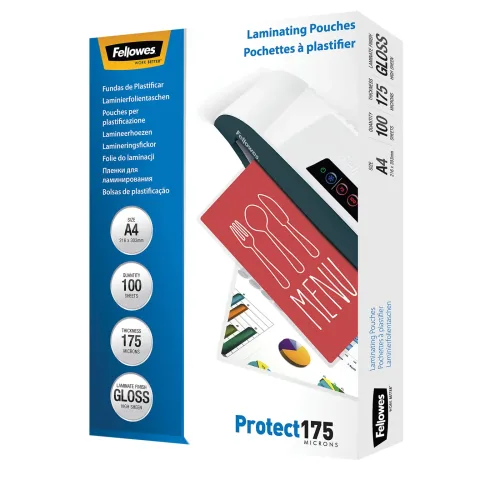Fellowes, FELLOWES Laminiertasche A4 5308703 glanz, 175my 100 Stk