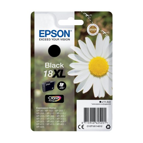 Epson, EPSON Tintenpatrone 18XL schwarz T181140 XP 30/405 470 Seiten