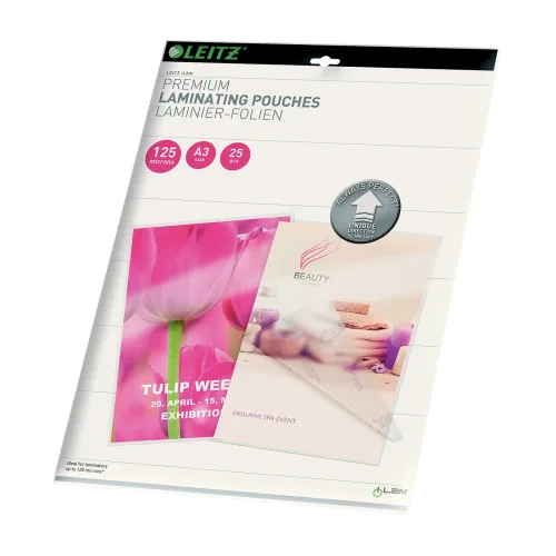 Leitz, LEITZ Laminiertasche A3 74890000 glanz, 125my 25 Stk