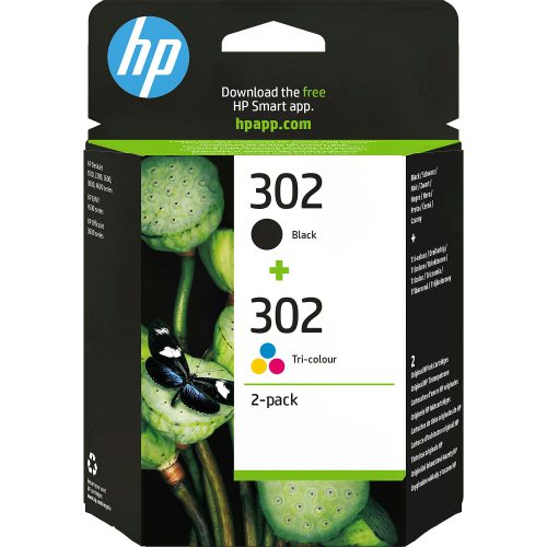 HP 302 Original Tintenpatrone X4D37AE Schwarz, Cyan, Magenta, Gelb Duopack 2 Stück