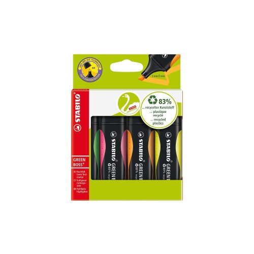 STABILO, STABILO Textmarker GREEN BOSS 2-5mm 6070/4 4-farbig ass.