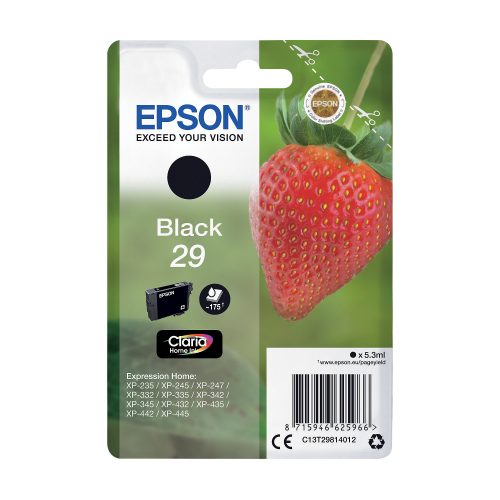 Epson, EPSON Tintenpatrone schwarz T298140 XP-235/335/435 175 Seiten