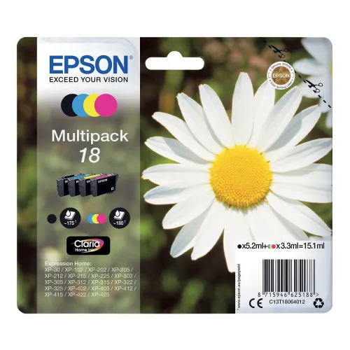 Epson, EPSON Multipack Tinte CMYBK T180640 XP 30/405 180/175 Seiten