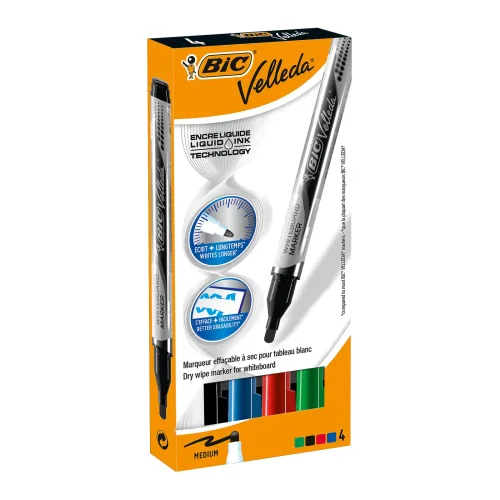 BIC, BIC Whiteboard Liquid Ink 902094 4 Farben, Etui
