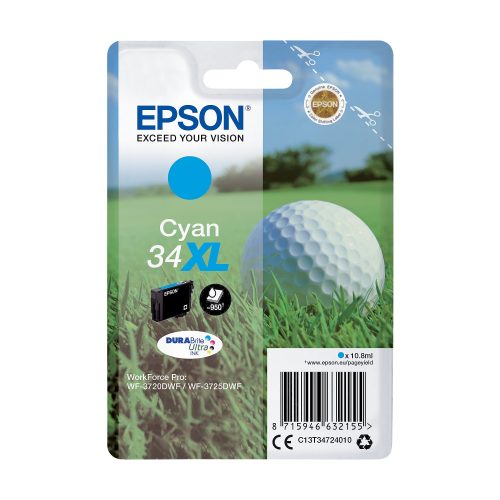 Epson, EPSON Tintenpatrone XL cyan T347240 WF-3720/3725DWF 950 Seiten