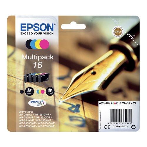 Epson, EPSON Multipack Tinte CMYBK T162640 WF 2010/2540 165/175 Seiten