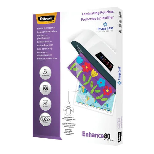 Fellowes, FELLOWES Laminiertasche A3 5306207 glanz, 80my 100 Stk