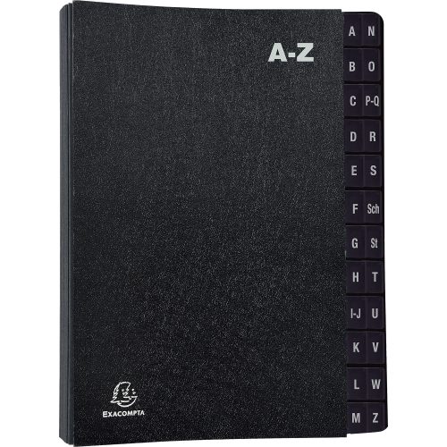 Exacompta Pultordner 57024E A4 A-Z Schwarz Hartpappe