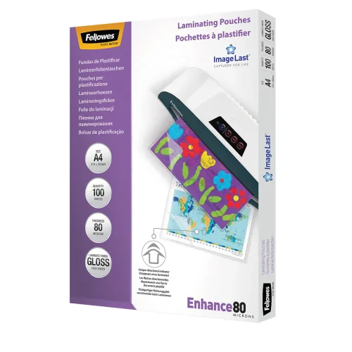 Fellowes, FELLOWES Laminiertasche A4 5306114 glanz, 80my 100 Stk