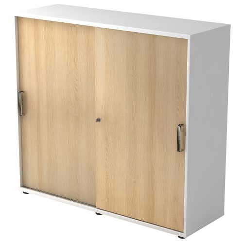 Hammerbacher Schiebetürenschrank 3FH Eiche, Weiß 1.200 x 400 x 1.100 mm