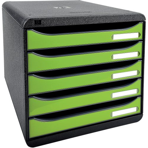 Exacompta Schubladenbox Big-Box Plus Polystyrol Schwarz, Lemongrün 27,8 x 34,7 x 27,1 cm